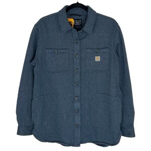 Carhartt Blue Loose Fit Chore Shirt Jacket Shacket Size Medium NWT